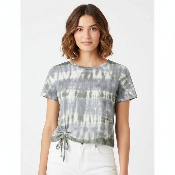 *Aerie Tie-Dye Cinched Green Cropped T-Shirt - Picture 1 of 6